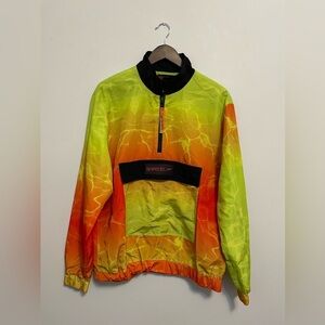 Speedo with Forever 21 Men's Gorpcore Windbreaker Jacket Lightning Pattern LARGE